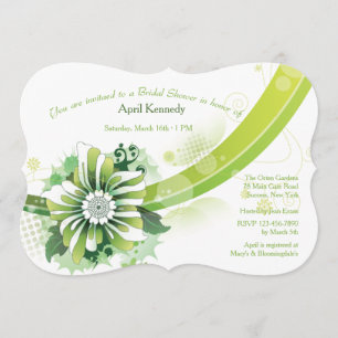 Invitación verde de la impresión