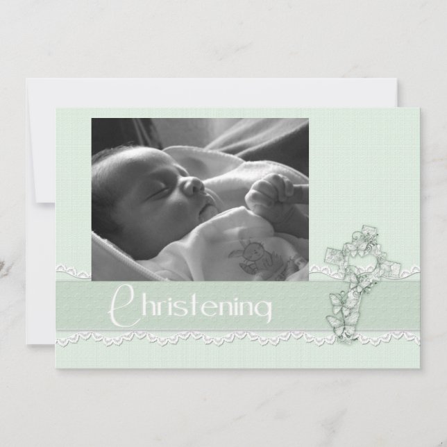 Invitación verde de la pintura de la menta de vera (Anverso)