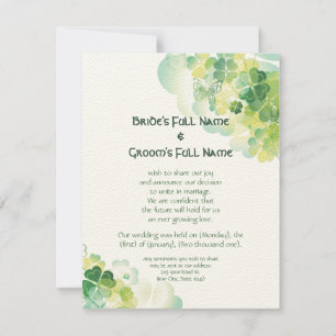 Invitación verde de las esquinas del trébol y de