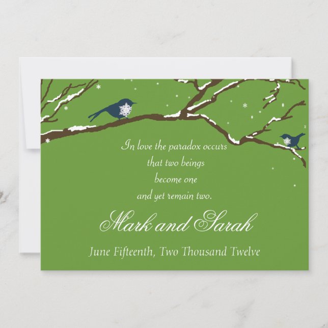 Invitación verde de los Snowbirds (Anverso)