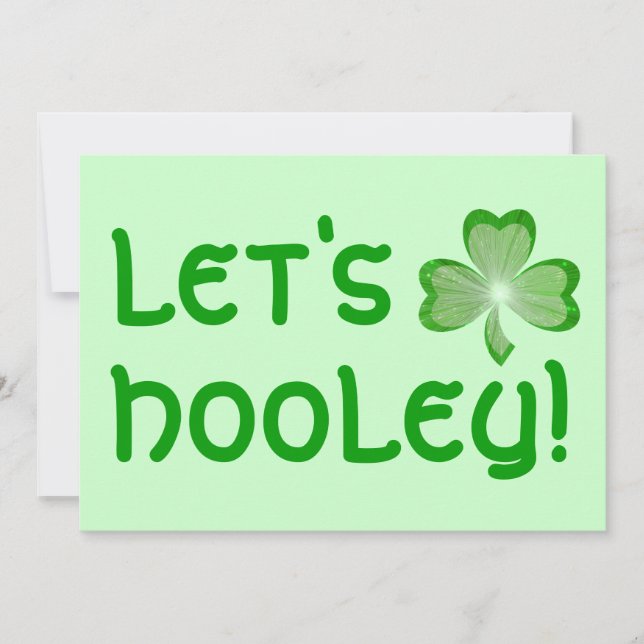 Invitación verde de Shamrock 'Let's Hooley' (Anverso)