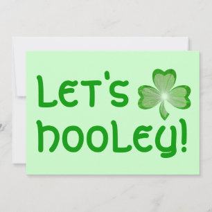 Invitación verde de Shamrock 'Let's Hooley'