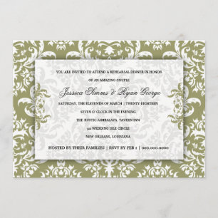 Invitación verde del damasco de 311 Jessica