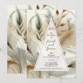 Invitación Verde Delicado Botánico Moderno Boda Boho