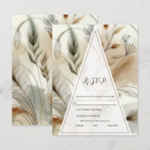 Verde Delicado Moderno Botánico Boho Boda RSVP