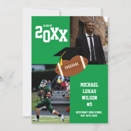 Invitación Verde Deportiva de Graduación de Fútbol