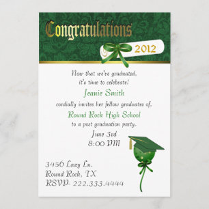 Invitación verde elegante de la fiesta de