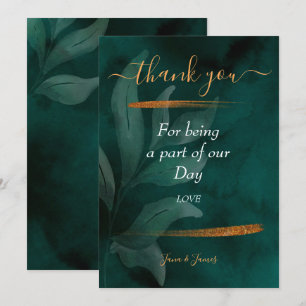 Invitación verde esmeralda moderno y deja gracias