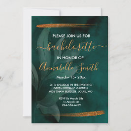 Invitación verde esmeralda moderno y deja soltero