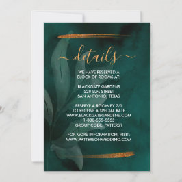 Invitación verde esmeralda moderno y hojas Gabinete