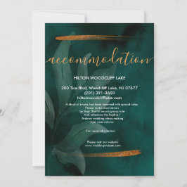 Invitación verde esmeralda moderno y recinto acomodar