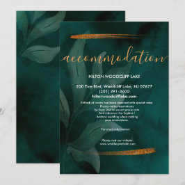 Invitación verde esmeralda moderno y recinto acomodar