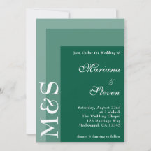 Verde Esmeralda Simple Moderno Chic Letra Bodas En