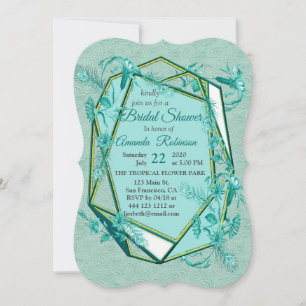 Invitación Verde esmeralda sobre un respaldo de textura escul