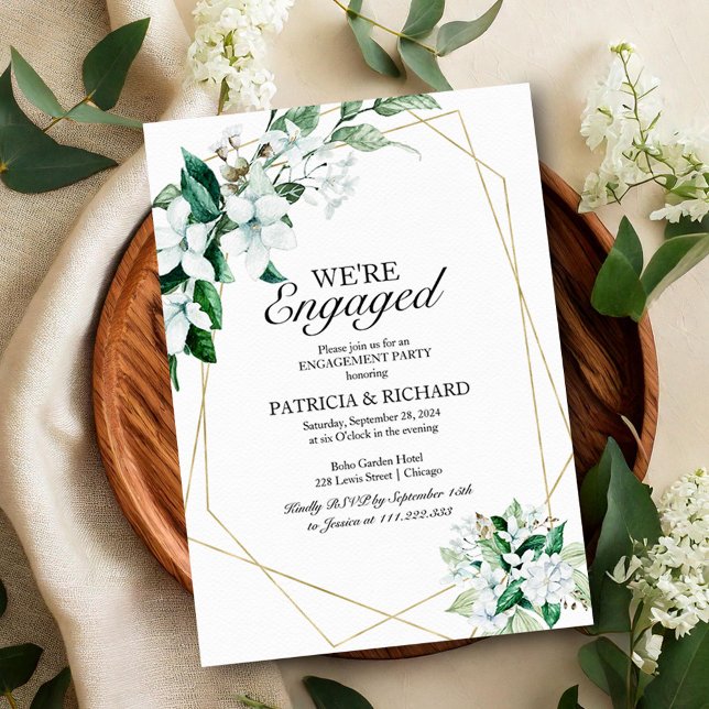 Invitación Verde Estamos comprometidos Fiesta de compromiso (Subido por el creador)