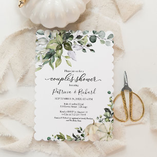 Invitación Verde Eucalipto Calabaza Otoño Ducha de Pareja