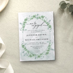 Invitación Verde Eucalipto Caligrafía Firma Comprometida