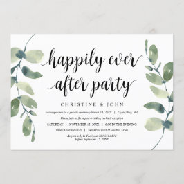 Invitación Verde Eucalipto, Negro, Boda Fuga