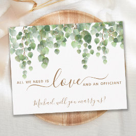 Invitación Verde Eucalipto ¿Nos Casarás Oficiante