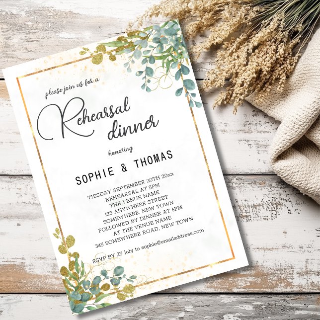 Invitación Verde eucalipto rústico ensayo (Subido por el creador)