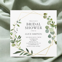 Invitación Verde Eucalyptus Rústico Ducha Bridal Elegante