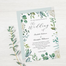 Verde floral blanco Eucalipto Boda elegante