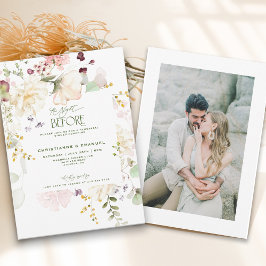 Invitación Verde Floral La Noche Antes de la Cena de Ensayo