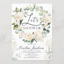 Invitación Verde flores flores flores rosas blancas rosas oro