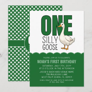 Invitación Verde Forestal Moderno Un Silencioso Goose Primer 