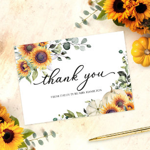 Invitación Verde Girasoles Otoño Despedida de Soltera Agradec