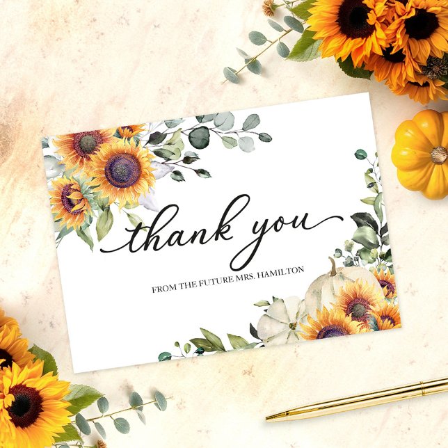 Invitación Verde Girasoles Otoño Despedida de Soltera Agradec (Subido por el creador)