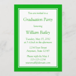 Invitación verde medio Personalizado con texto ver