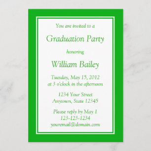 Invitación verde medio Personalizado con texto ver