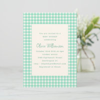 Verde Menta Cuadros de Gingham Fiesta Retro para B