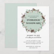 Invitación Verde Menta para Baby Shower de Abejas