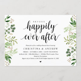 Invitación Verde moderno de verano, cena de ensayo de boda