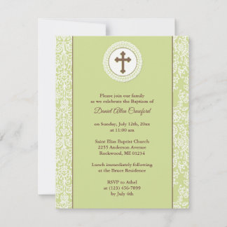 Invitación verde neutral al bautismo