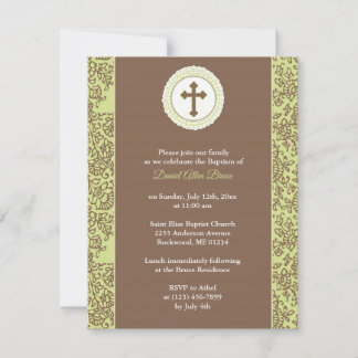 Invitación verde neutral al bautismo