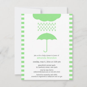 Invitación verde neutral de Baby Shower
