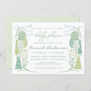 Invitación Verde neutral de género Baby Shower superior en ár