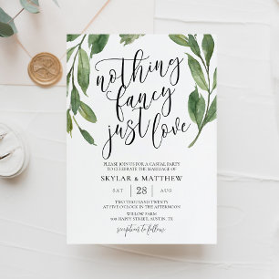 Invitación Verde No es nada lujoso, solo amor, boda informal