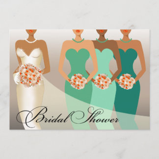 Invitación Verde nupcial de la ducha el | de la NOVIA ÉTNICA