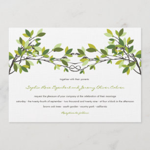 Invitación Verde oscuro con amor Árboles de verano Boda
