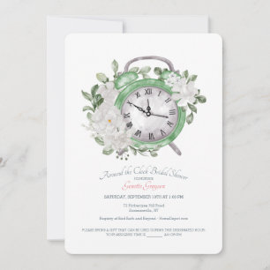 Invitación verde para ducha de novia alrededor del