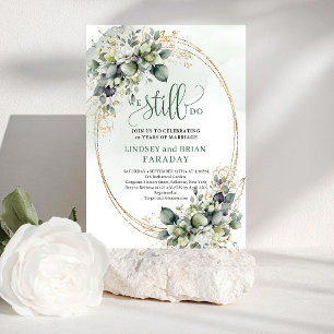 Invitación Verde Polvoriento Eucalipto Follaje Verde Todavía