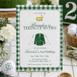 Invitación Verde preparándose para dos cumpleaños de golf a c