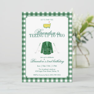 Invitación Verde preparándose para dos cumpleaños de golf a c