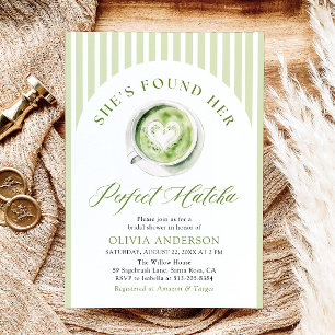 Invitación Verde que encontró su ducha nupcial Matcha perfect