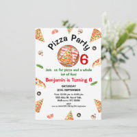 Verde Rojo Moderno Cualquier Edad Pizza Fiesta Cum