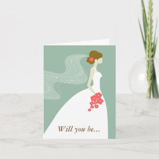 Invitación Verde, Rosa Blanco, ¿Serás Mi Novia?